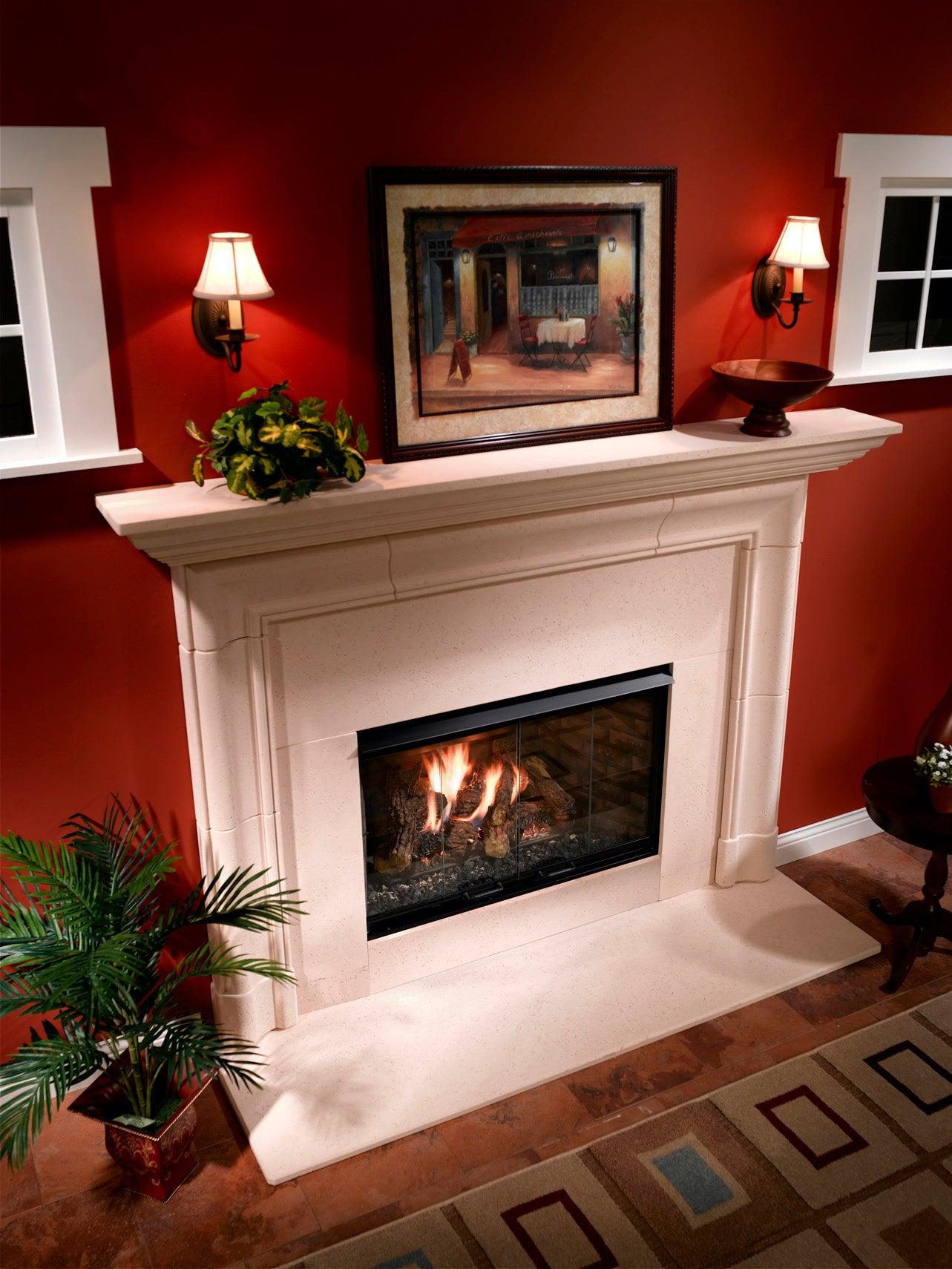 Majestic Reveal 36" Traditional Open Hearth B-Vent Natural Gas Fireplace With IntelliFire Ignition System and Traditional Refractory