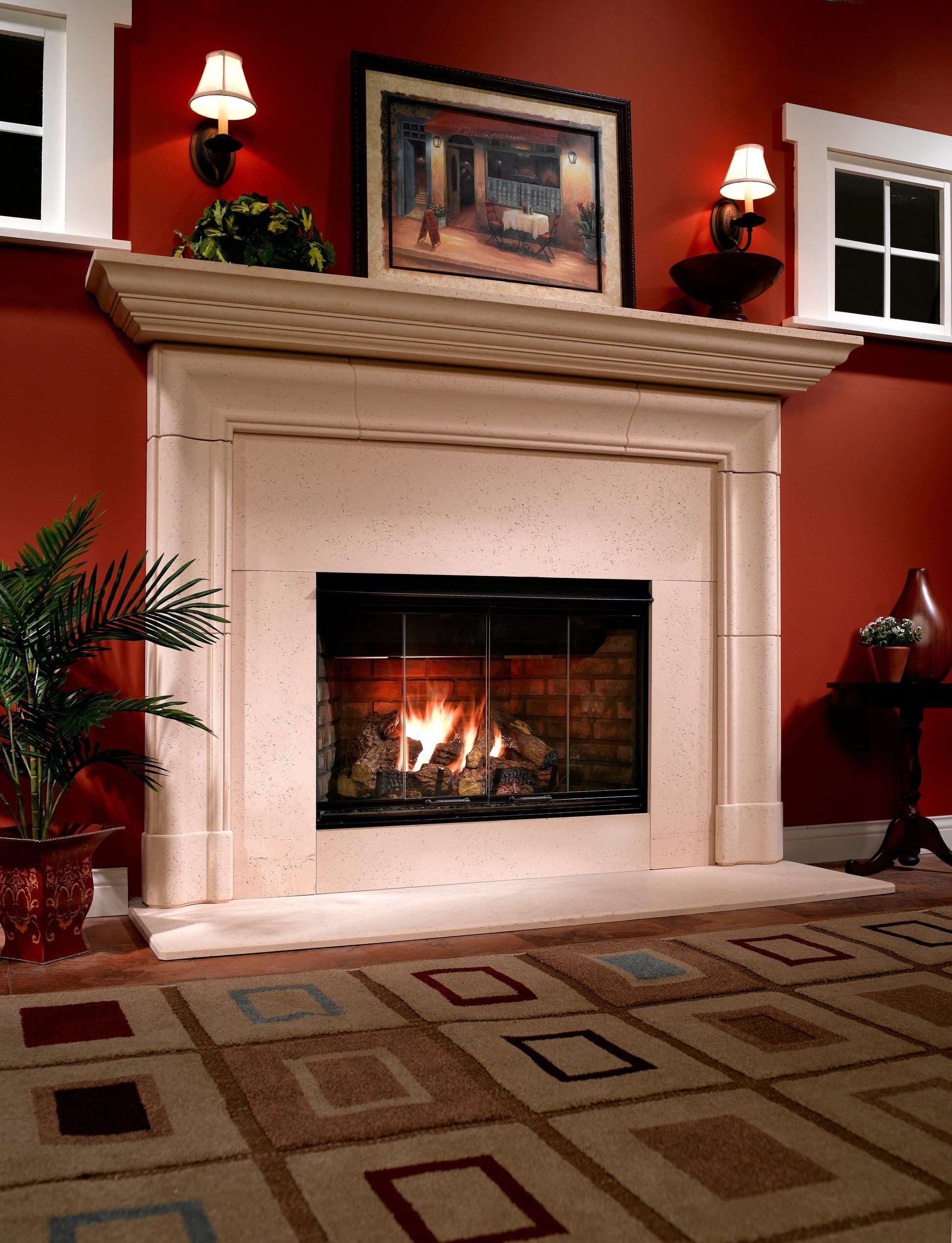Majestic Reveal 36" Traditional Open Hearth B-Vent Natural Gas Fireplace With IntelliFire Ignition System and Traditional Refractory