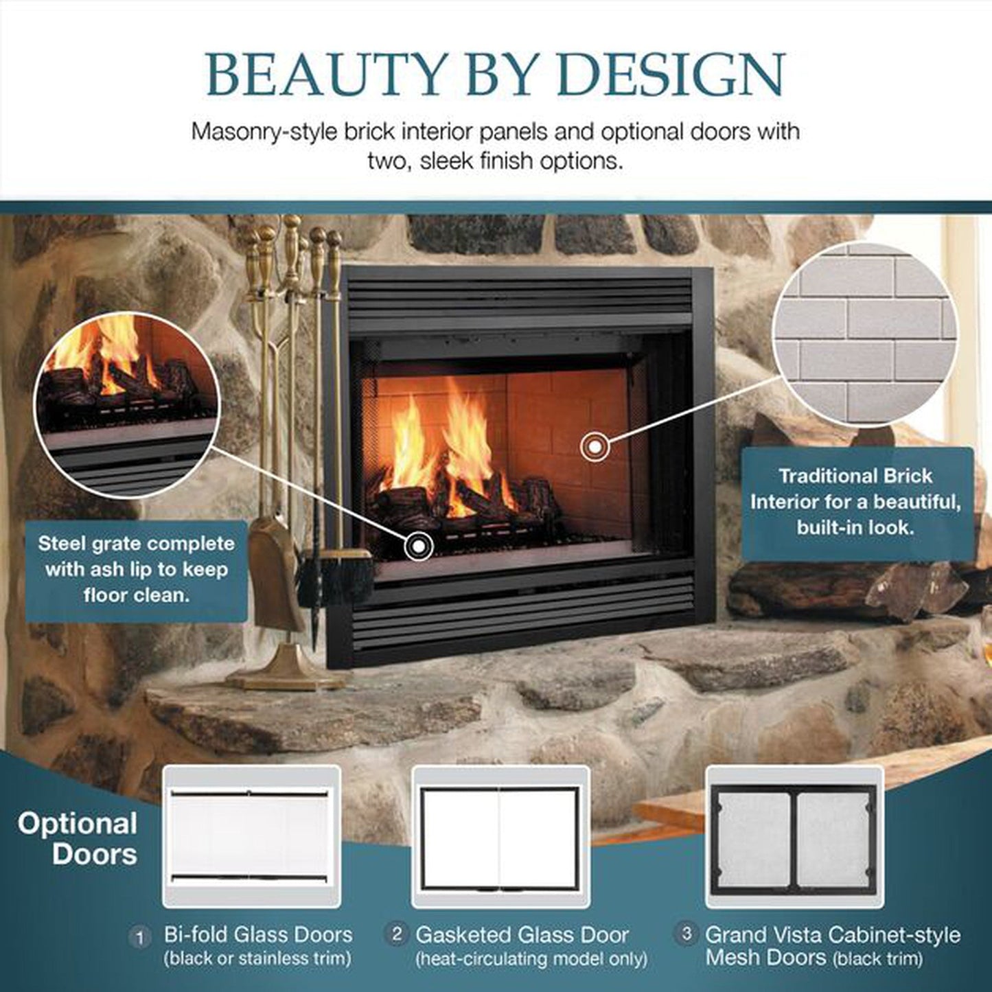 Majestic Sovereign 36" Heat Circulating Traditional Wood Burning Fireplace