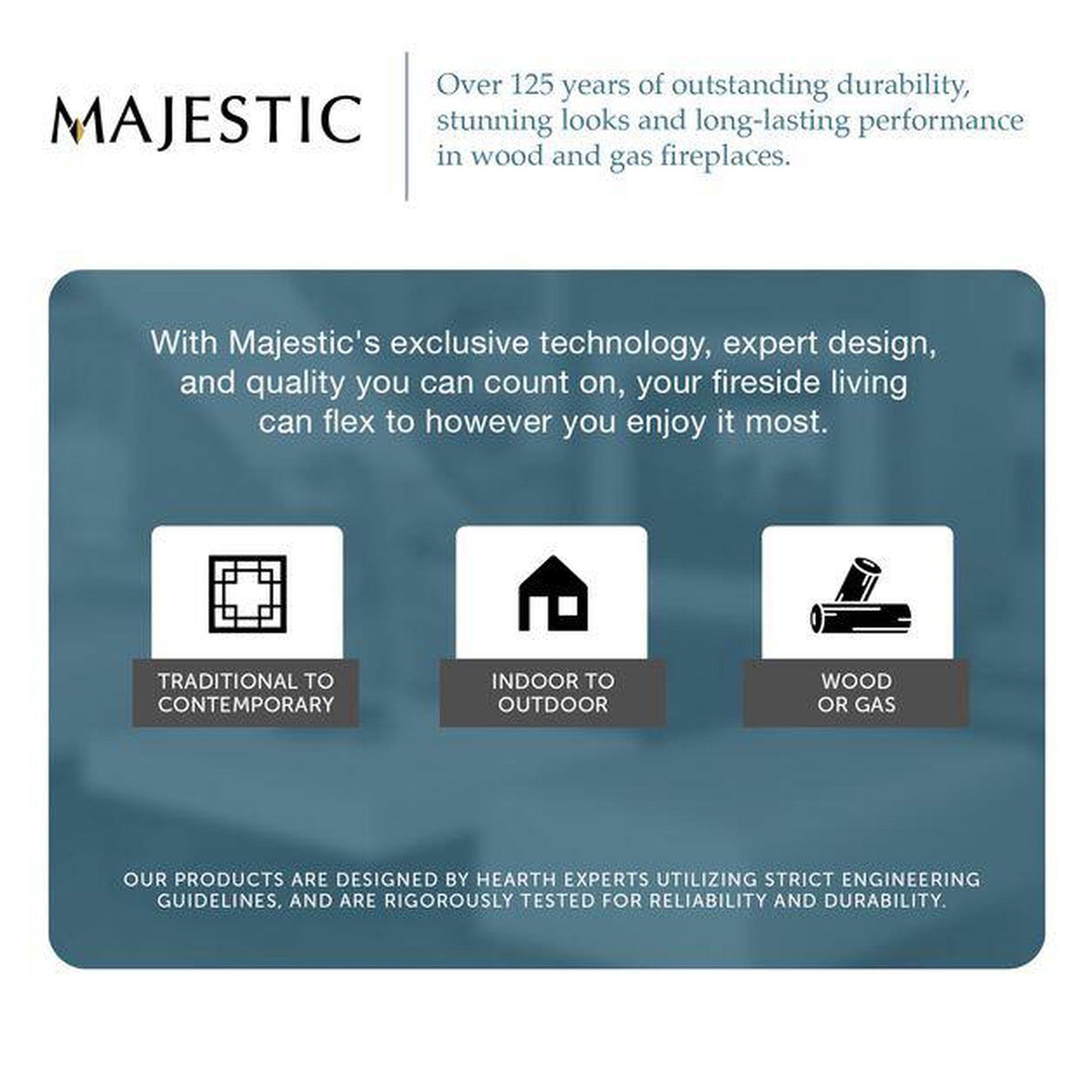 Majestic Sovereign 36" Heat Circulating Traditional Wood Burning Fireplace