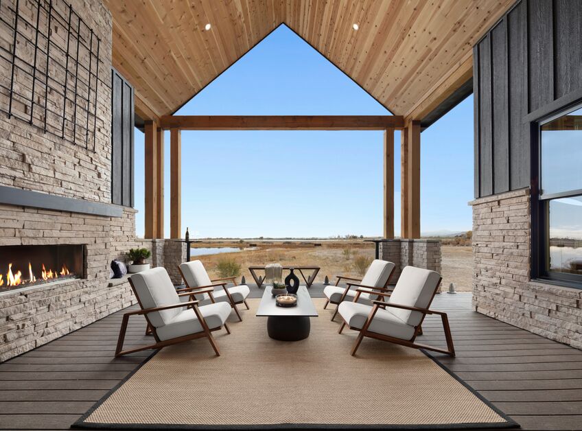 Majestic Lanai 48" Linear Contemporary Outdoor Vent Free Natural Gas Fireplace With IntelliFire Ignition System