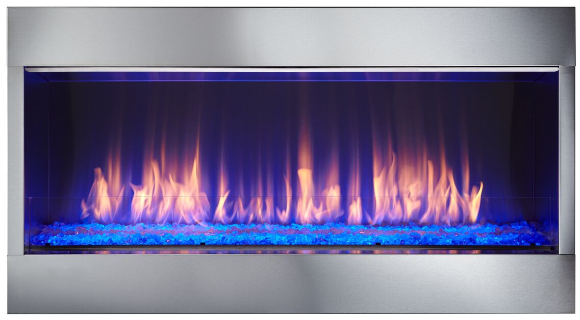 Majestic Lanai 48" Linear Contemporary Outdoor Vent Free Natural Gas Fireplace With IntelliFire Ignition System