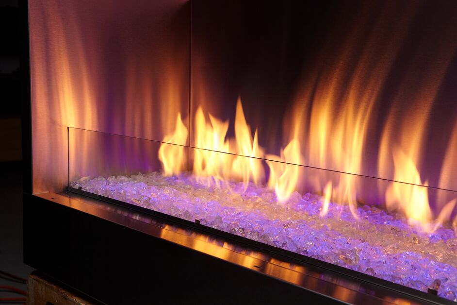 Majestic Lanai 48" Linear Contemporary Outdoor Vent Free Natural Gas Fireplace With IntelliFire Ignition System