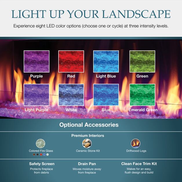 Majestic Lanai See-Through 48" Linear Contemporary Outdoor Vent Free Natural Gas Fireplace With IntelliFire Ignition System