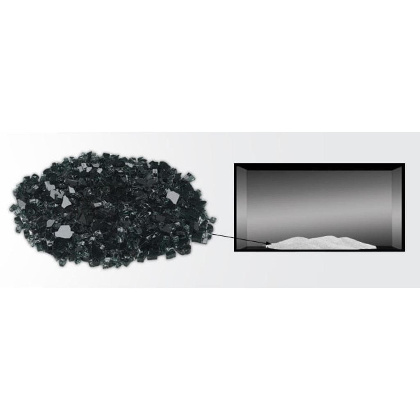 Majestic 6 Lbs. Onyx Reflective Crushed Fire Glass Media