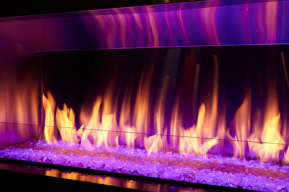 Majestic Lanai 60" Linear Contemporary Outdoor Vent Free Natural Gas Fireplace With IntelliFire Ignition System
