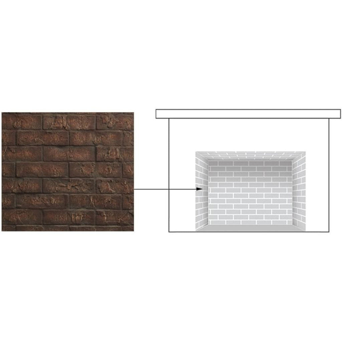 Majestic Cottage Red Brick Interior Panels for Quartz 36" Gas Fireplace