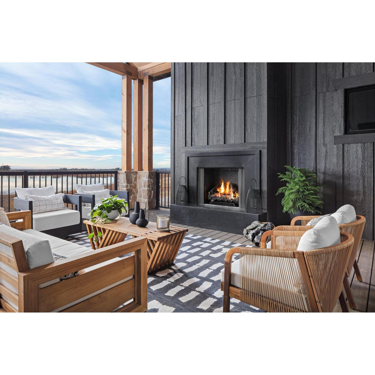 Majestic Courtyard 42" Traditional Outdoor Vent-Free Natural Gas Fireplace With IntelliFire Ignition System