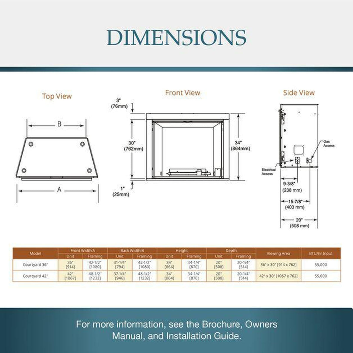 Majestic Courtyard 42" Traditional Outdoor Vent-Free Natural Gas Fireplace With Traditional Stacked Concrete Refractory and IntelliFire Ignition System