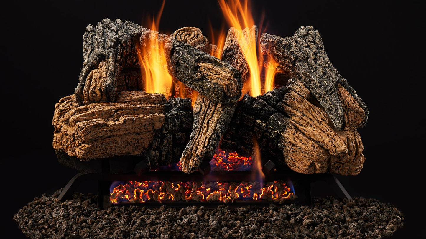 Majestic Duzy 3 18"/24" 6-Piece Refractory Cement Vented Gas Log Set