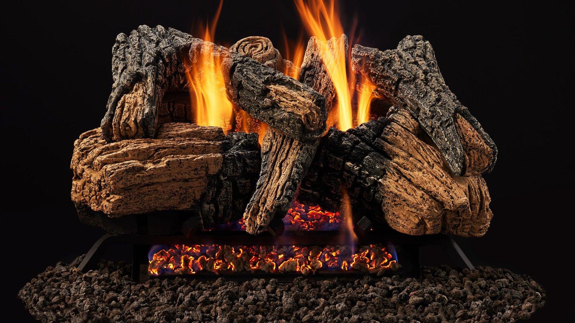 Majestic Duzy 3 18"/24" 6-Piece Refractory Cement Vented Gas Log Set