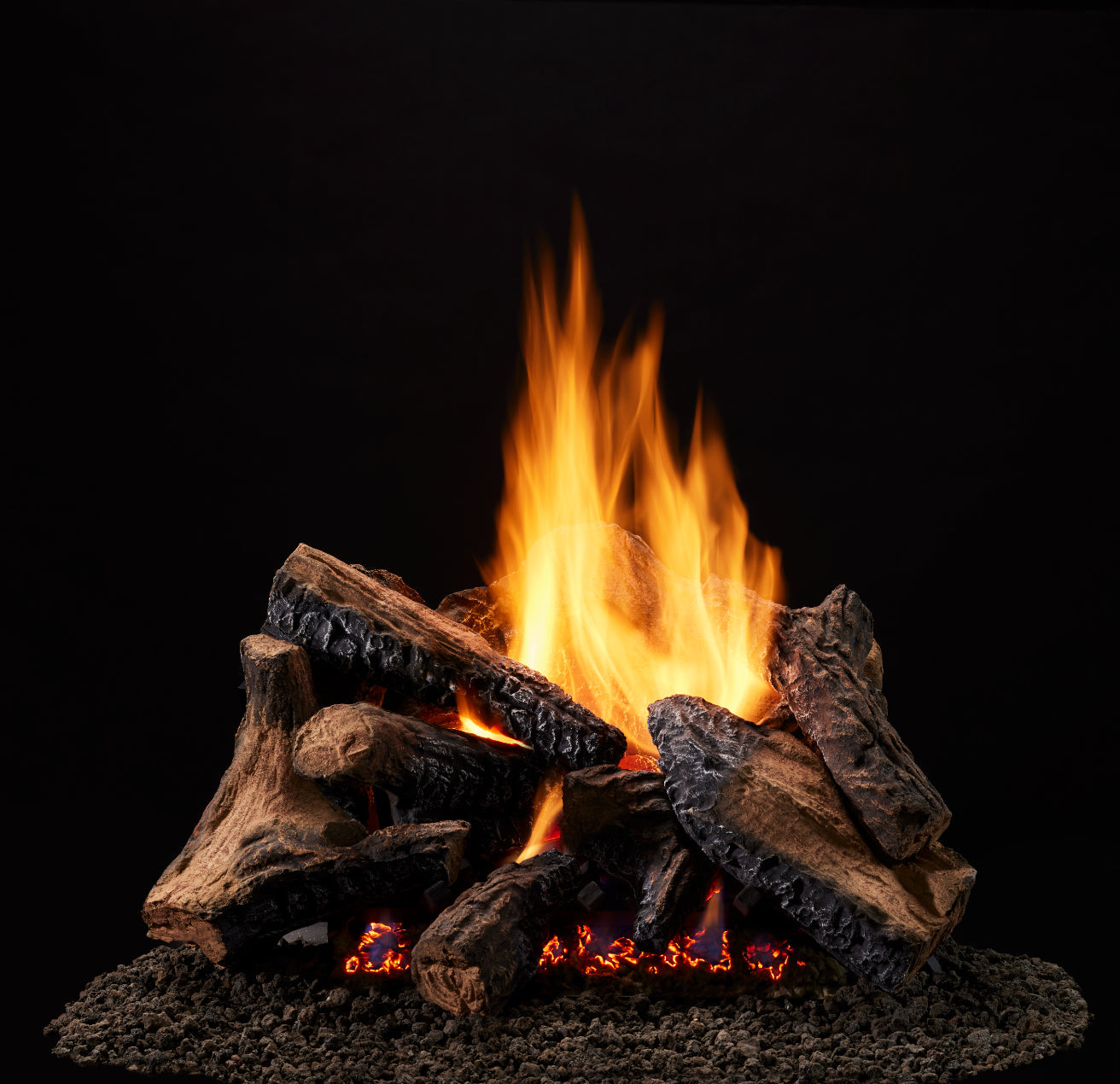 Majestic Duzy 5 18"/24" 8-Piece Fiber Ceramic Vented Gas Log Set