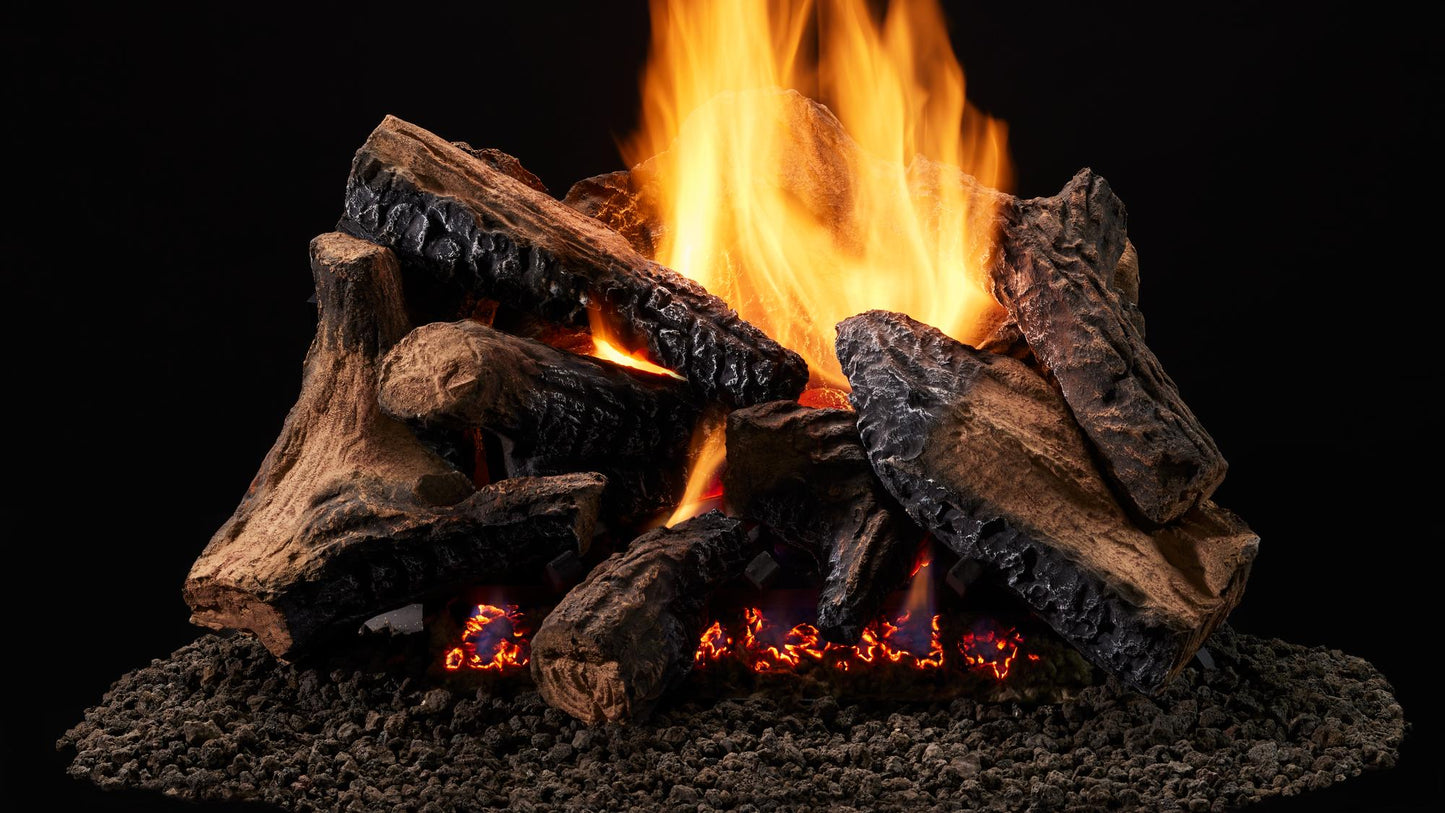 Majestic Duzy 5 18"/24" 8-Piece Fiber Ceramic Vented Gas Log Set