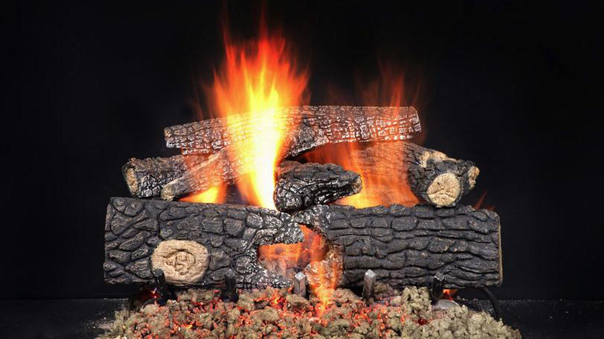 Majestic Fireside Realwood 18" 8-Piece Outdoor Refractory Cement Vented Gas Log Set