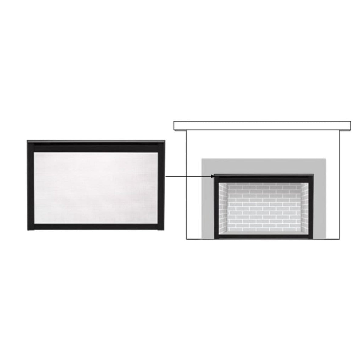 Majestic Black Inside Fit Screen Front for Ruby and Trilliant 35" Gas Fireplace Inserts