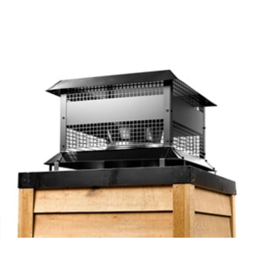 Majestic Painted Black Square Vertical Venting Wood Termination Cap for SL300 Series Pipe