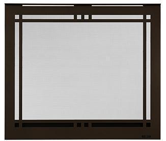 Majestic Black Contemporary Rectangular Door for Quartz Platinum 36" Gas Fireplace