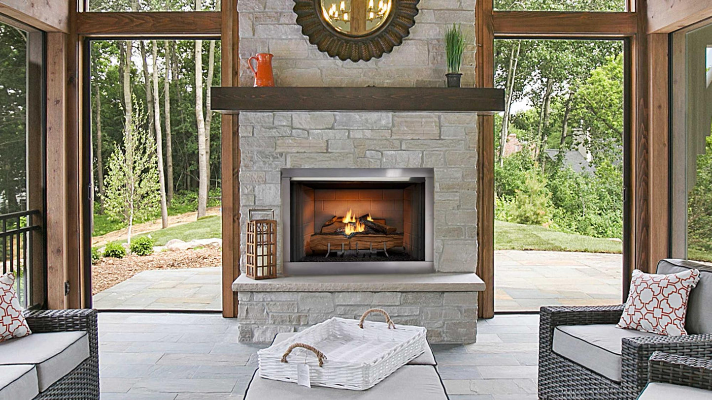 Majestic Vesper 42" Traditional Outdoor Vent Free Gas Fireplace With Herringbone Refractory