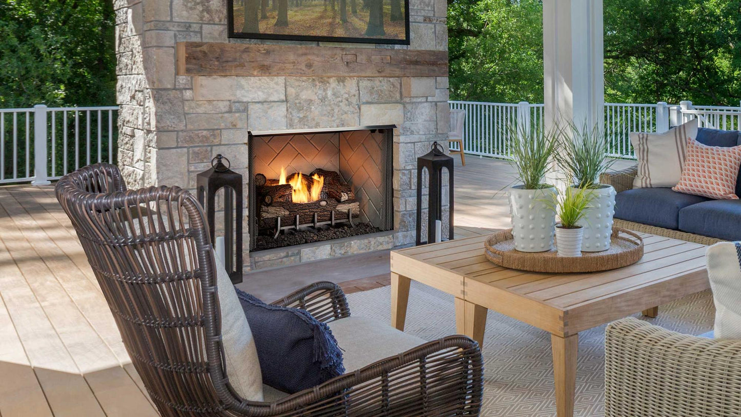 Majestic Vesper 42" Traditional Outdoor Vent Free Gas Fireplace With Herringbone Refractory