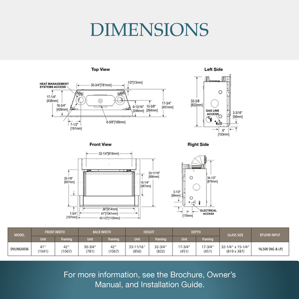 Majestic DVLinear 36" Linear Contemporary Direct Vent Natural Gas Fireplace With IntelliFire Ignition System