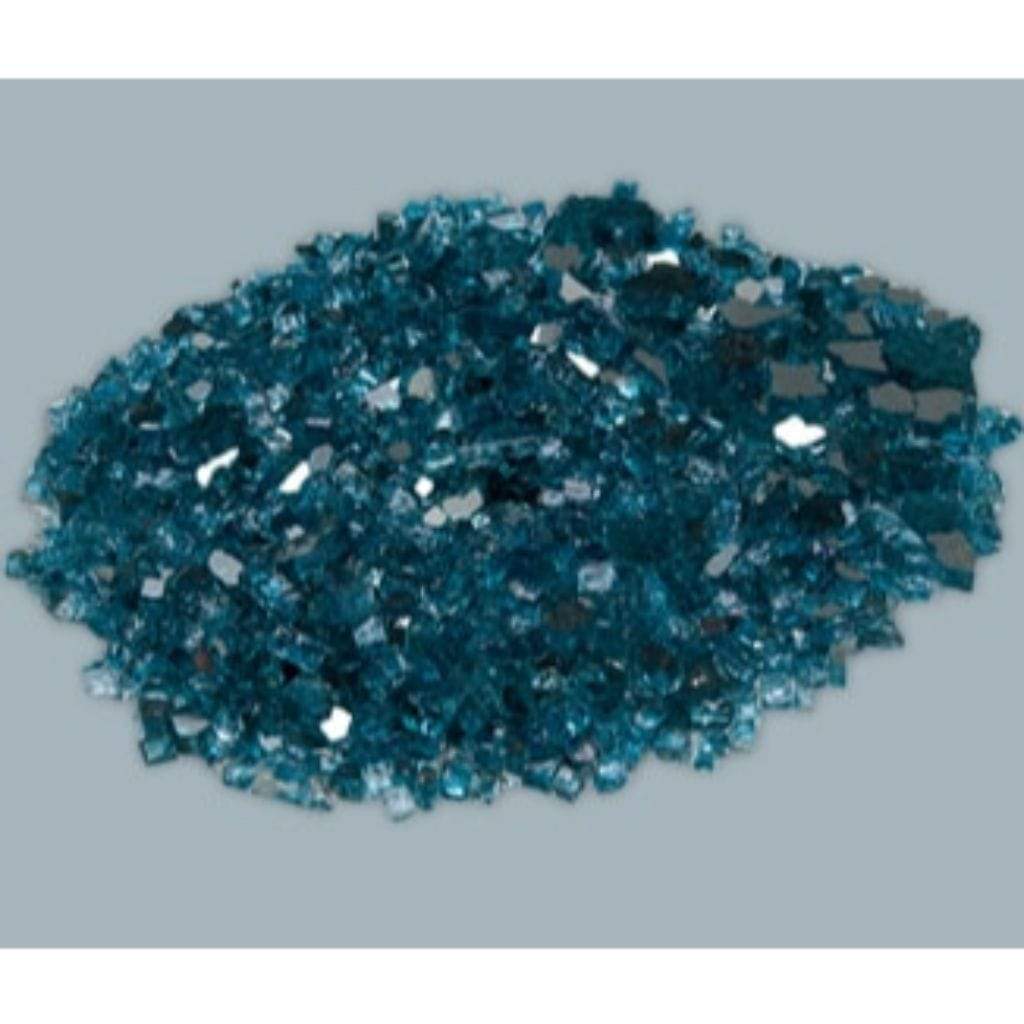 21 Lbs. Sapphire Reflective Crushed Fire Glass Media