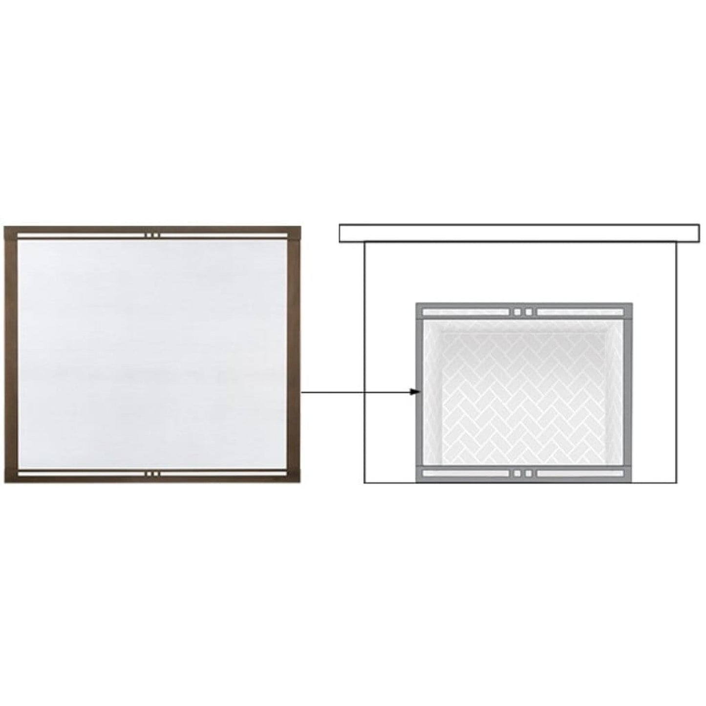 Majestic 2-Piece New Bronze Firescreen Fronts for Marquis II See-Through 42" Gas Fireplace