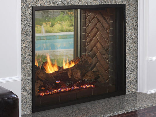 Majestic 36" Fortress Traditional Indoor/ Outdoor See-Through Direct Vent Gas Fireplace with IntelliFire Touch Ignition System