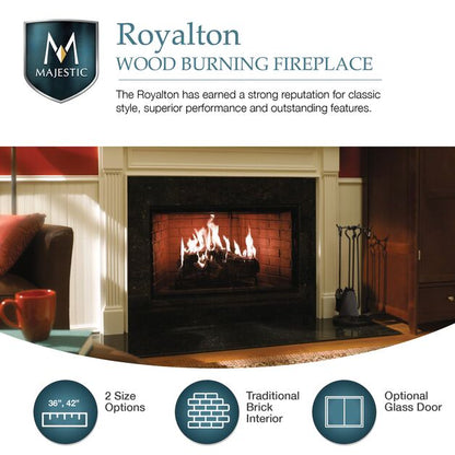 Majestic 36" Royalton Radiant Traditional Wood Burning Fireplace