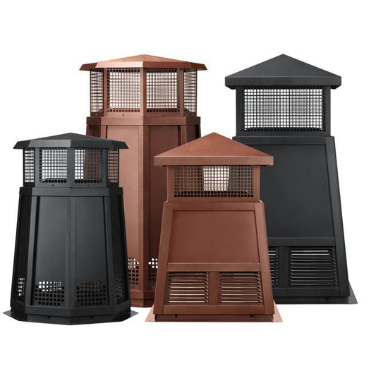 Majestic 34" Faux Copper Octagon Decorative Vertical Venting Gas Shroud / Wood Termination Cap