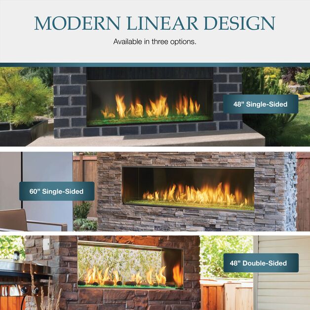 Majestic 48" Lanai Contemporary Outdoor Linear Vent Free Gas Fireplace with IntelliFire Plus Ignition System