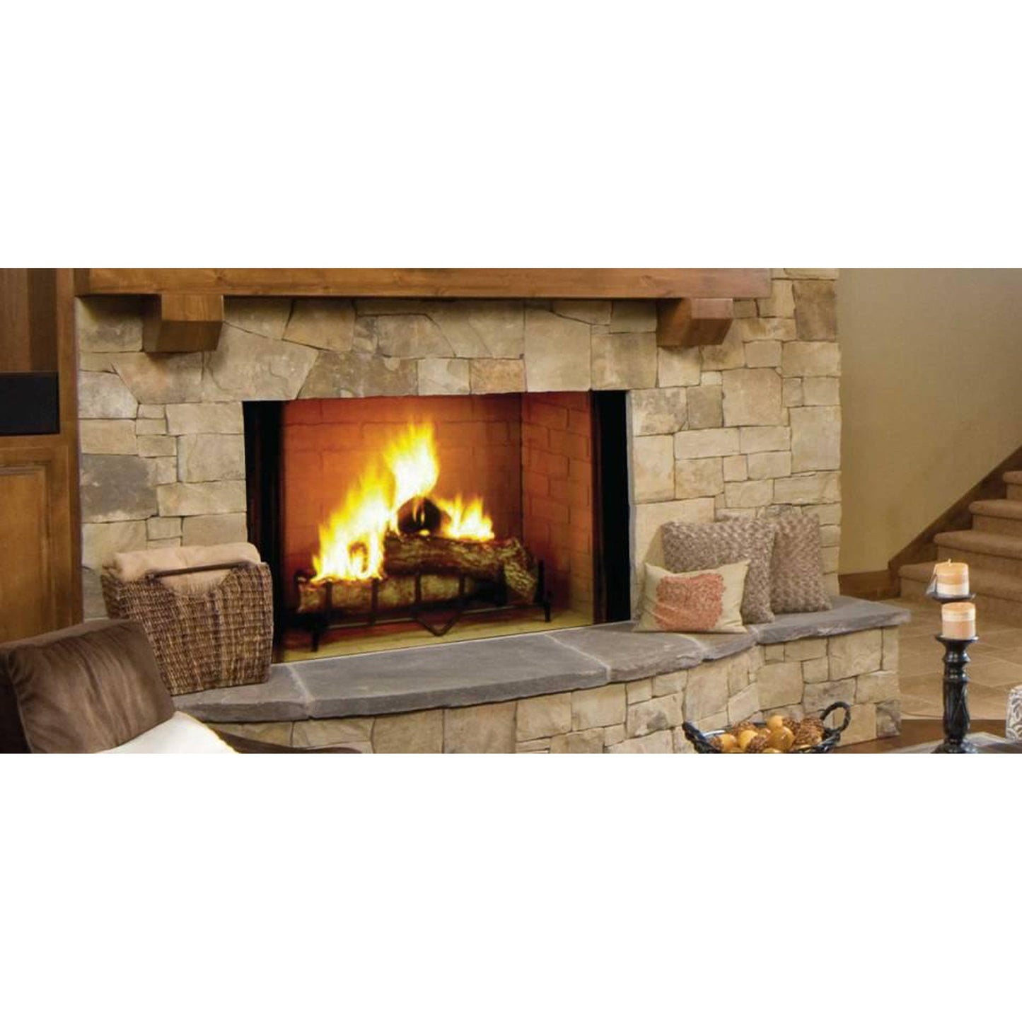 Majestic Biltmore 42" Radiant Traditional Wood Burning Fireplace With Traditional Brick Pattern