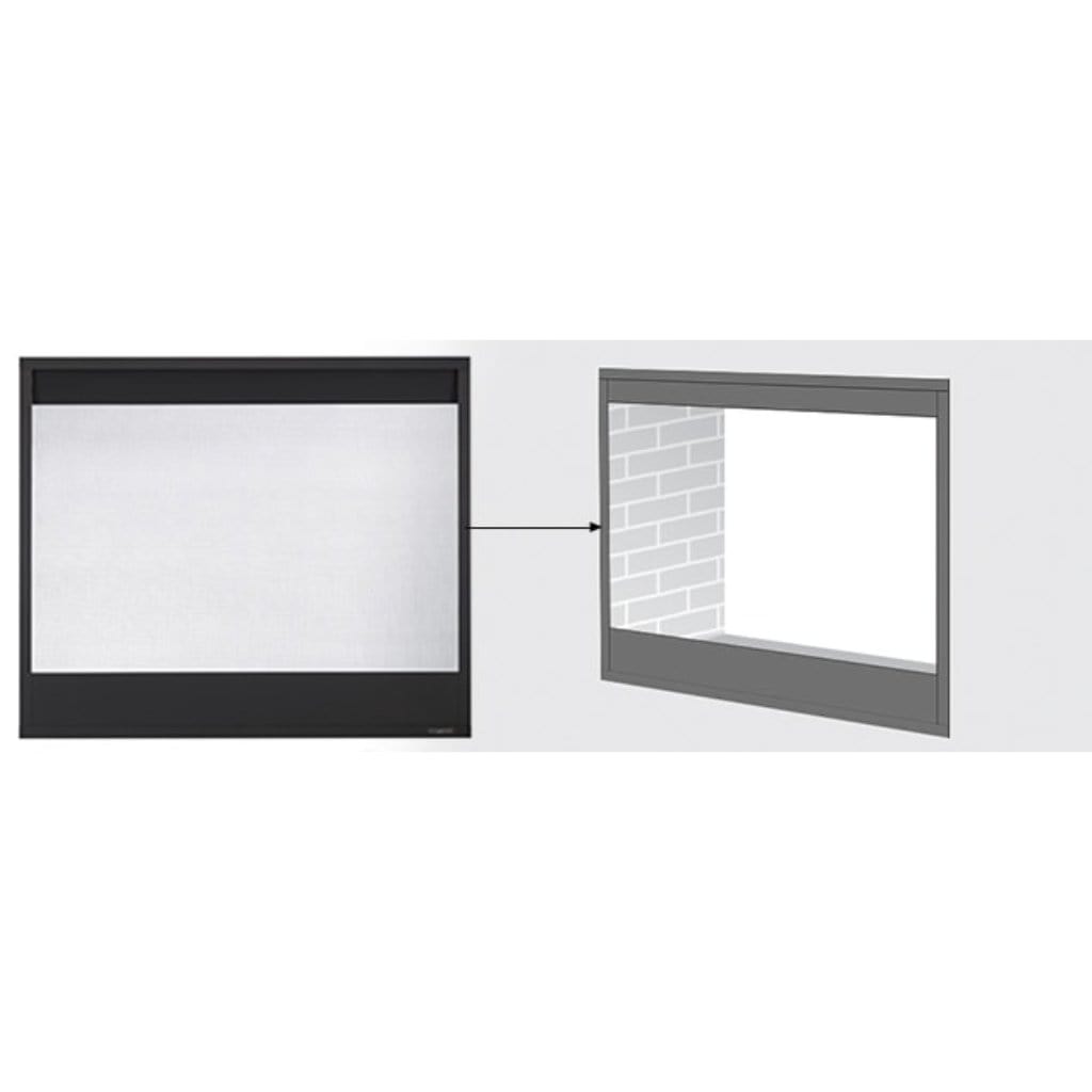 Majestic Black Decorative Mesh Screen Front for Meridian Series, Pearl II See-Through & Quartz Platinum Fireplaces