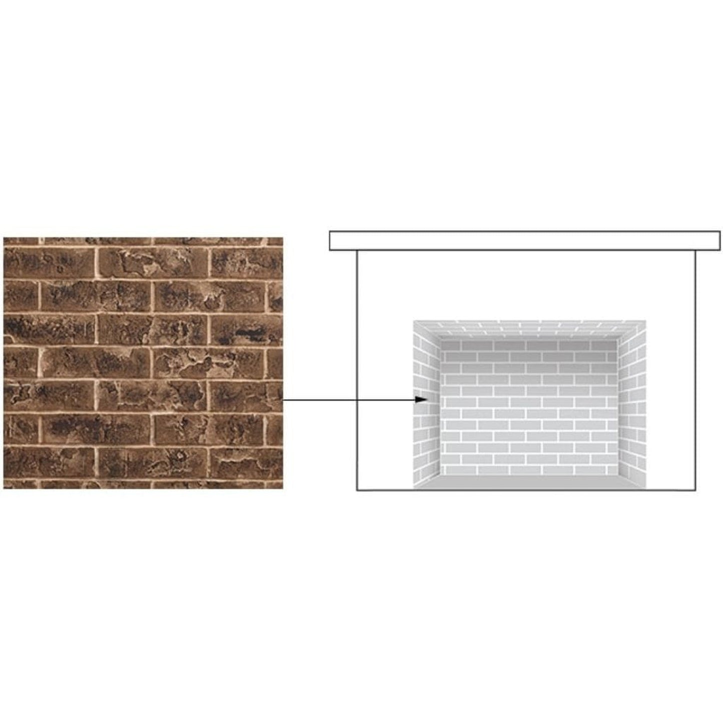 Majestic Tavern Brown Traditional Brick Interior Panels for Marquis II 42" Gas Fireplace
