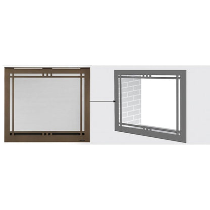 Majestic Contemporary Rectangular Door for Pearl II See-Through Direct Vent Fireplace