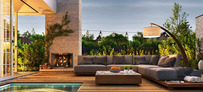 Majestic Cottagewood 36" Traditional Outdoor Wood Burning Fireplace With Gray Traditional Refractory