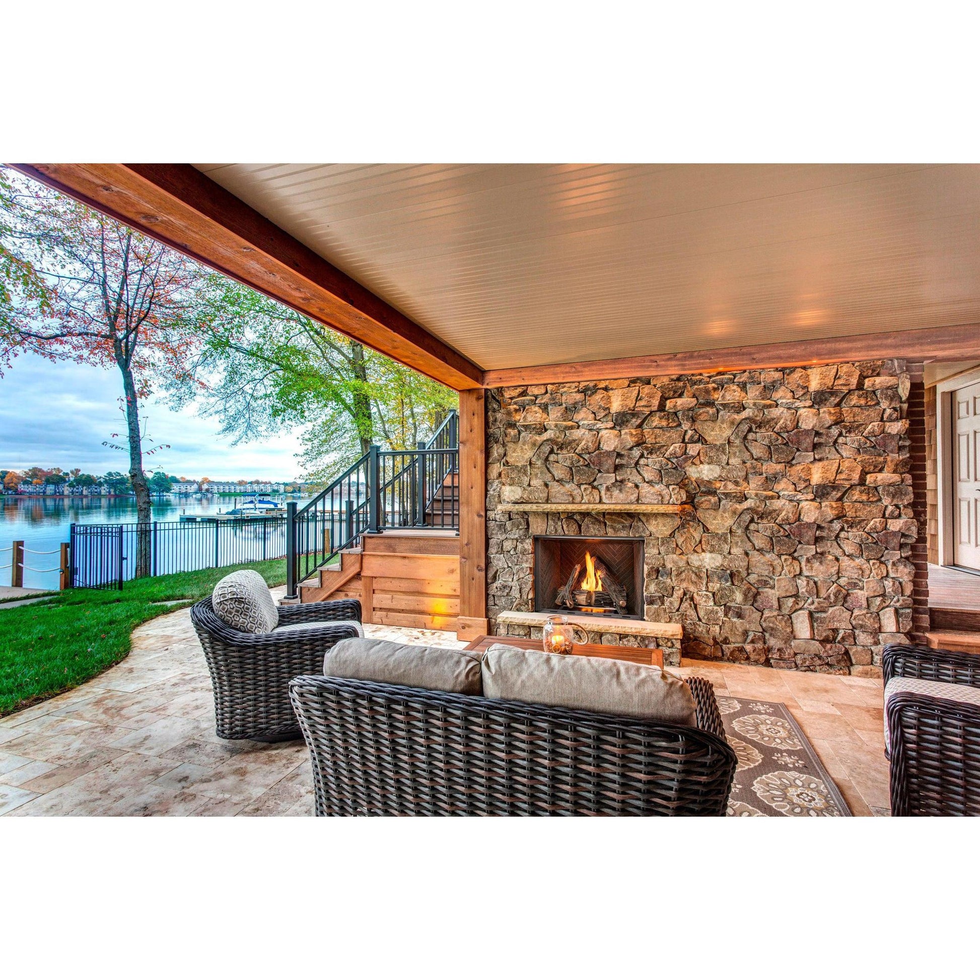 Majestic Courtyard 36" Traditional Outdoor Vent-Free Natural Gas Fireplace With IntelliFire Ignition System
