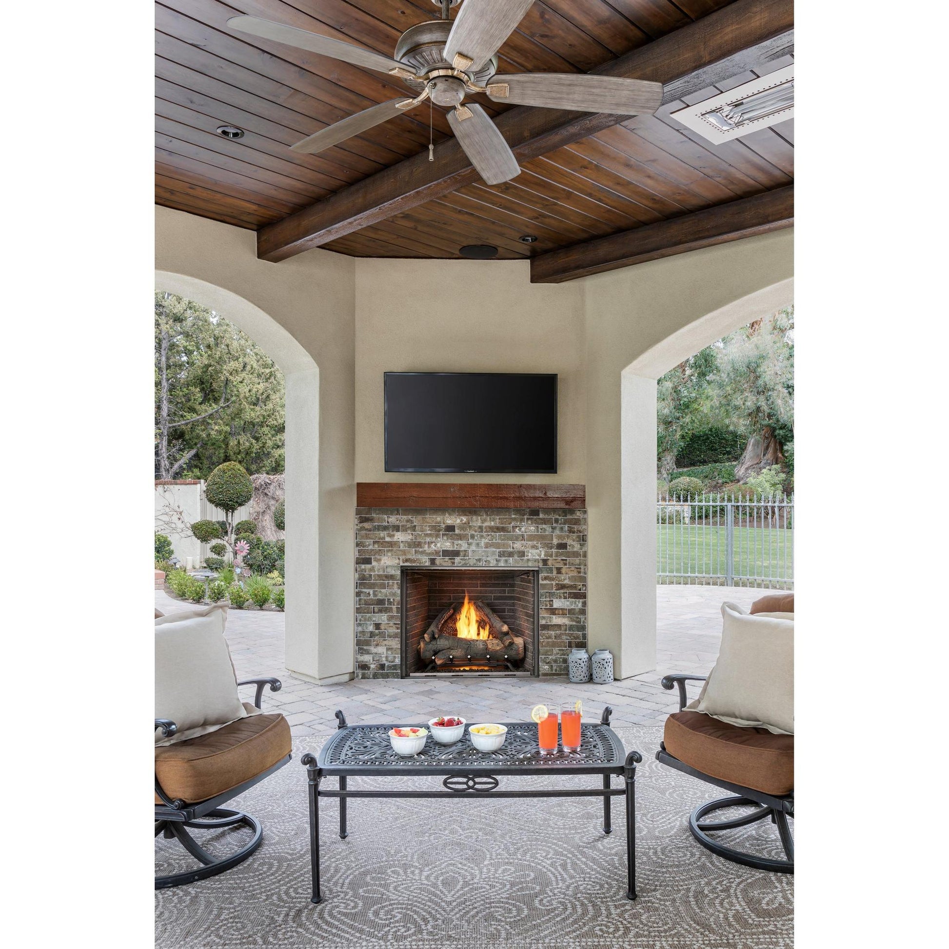Majestic Courtyard 36" Traditional Outdoor Vent-Free Natural Gas Fireplace With IntelliFire Ignition System