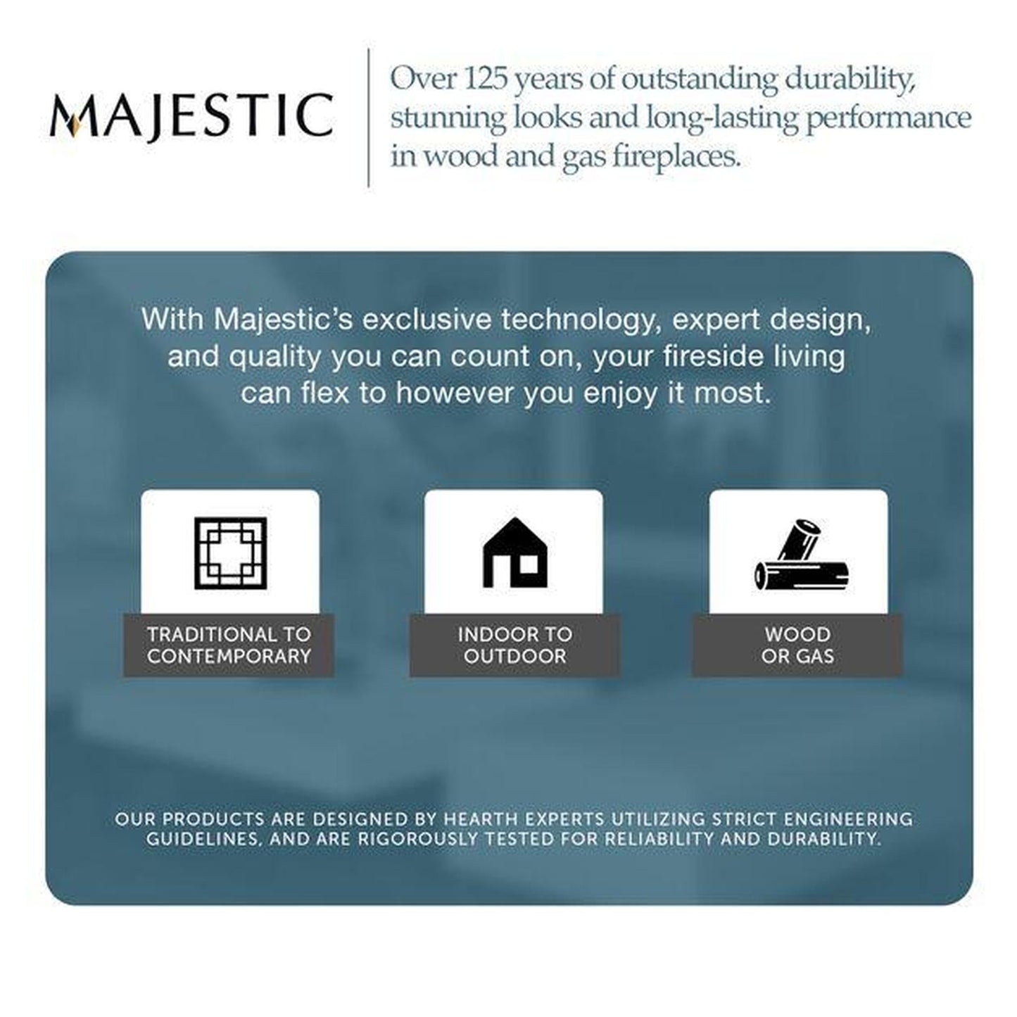 Majestic Courtyard 36" Traditional Outdoor Vent-Free Natural Gas Fireplace With Traditional Stacked Concrete Refractory and IntelliFire Ignition System