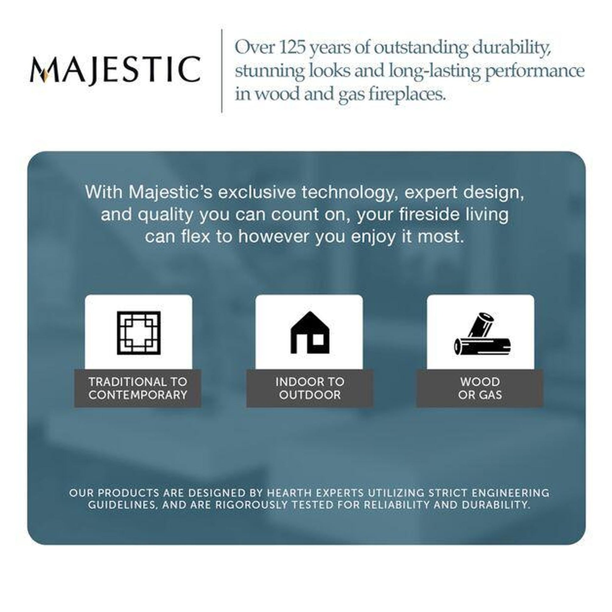 Majestic Courtyard 42" Traditional Outdoor Vent-Free Natural Gas Fireplace With IntelliFire Ignition System