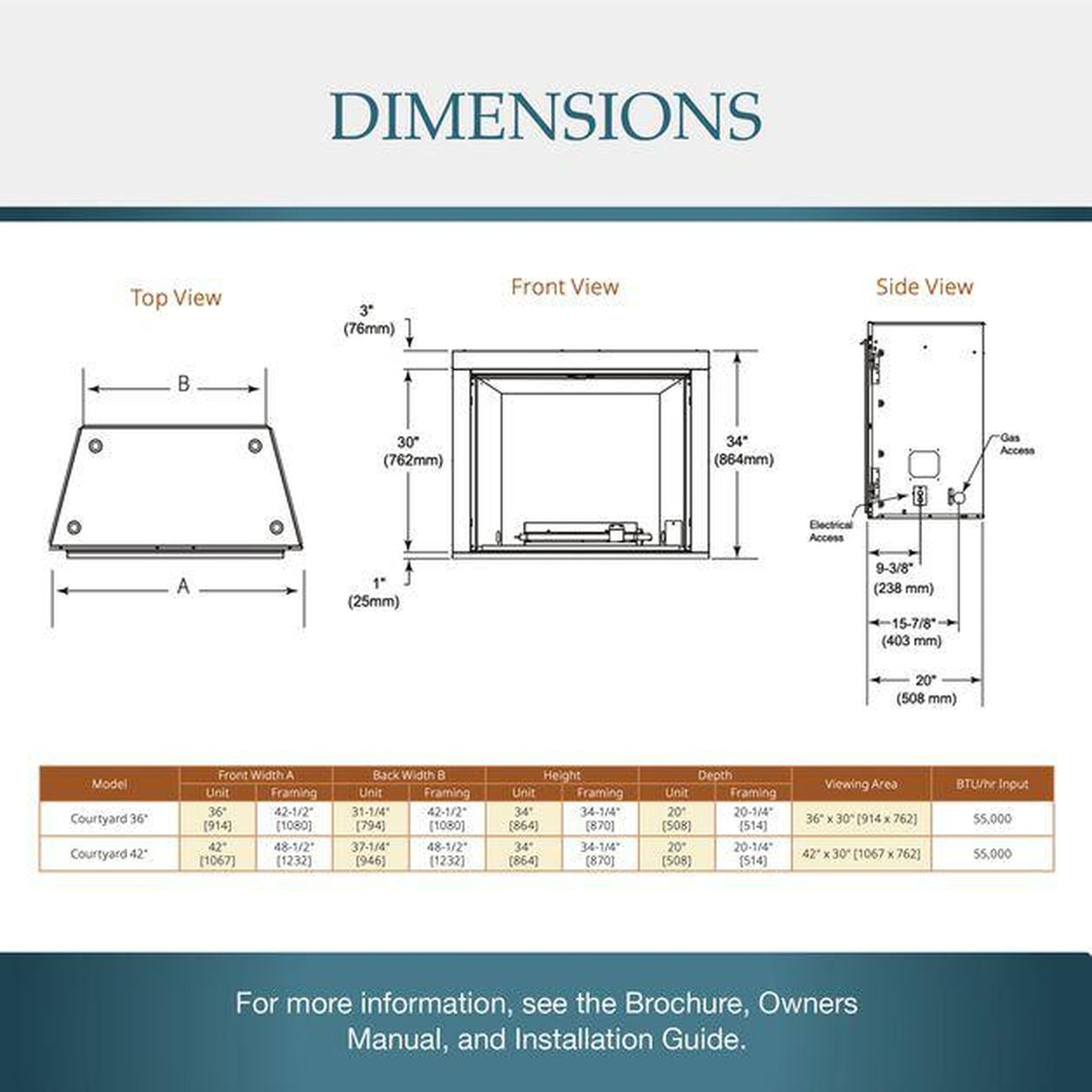 Majestic Courtyard 42" Traditional Outdoor Vent-Free Natural Gas Fireplace With Traditional Stacked Concrete Refractory and IntelliFire Ignition System