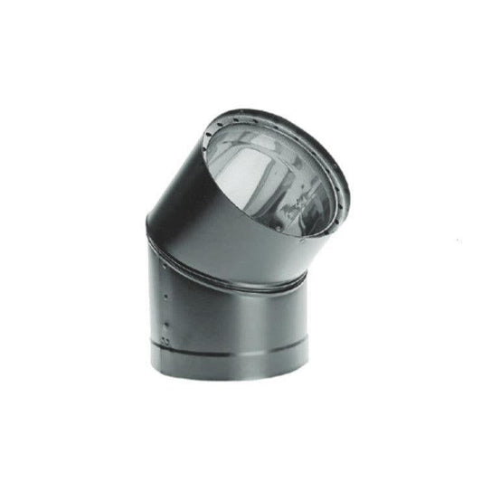 Majestic DVL 6" 45 Degree Black Double-Wall Elbow