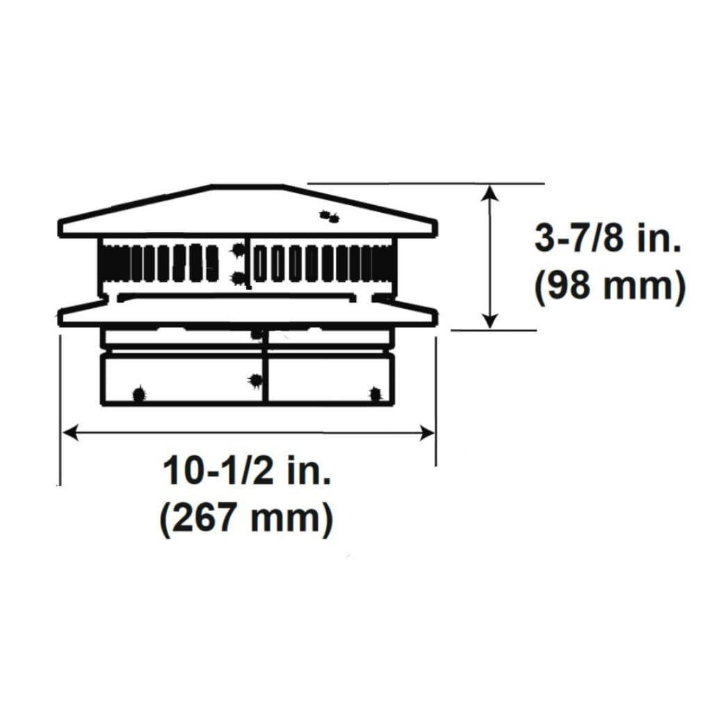 Majestic DVP-TV Vertical Direct Vent Termination Cap with Storm Collar