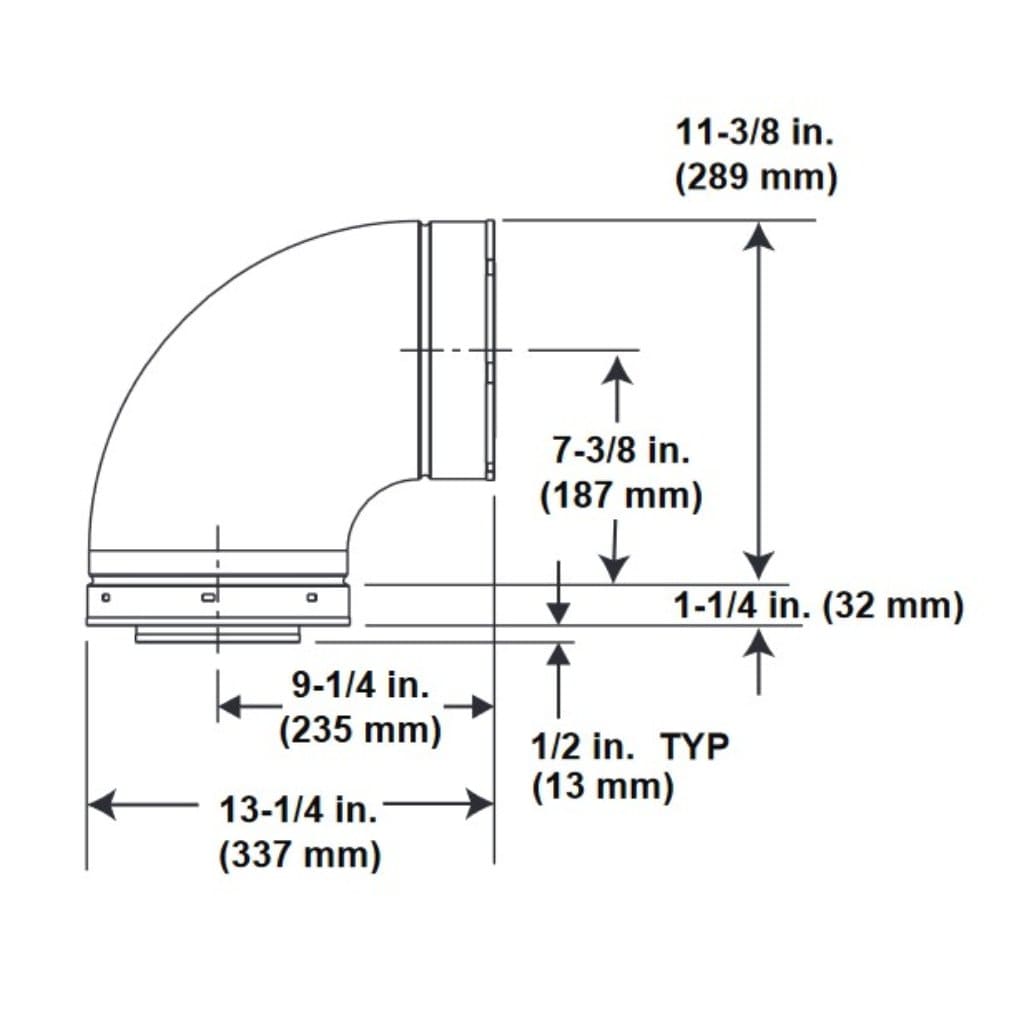 Majestic DVP90ST 90 Degree Elbow