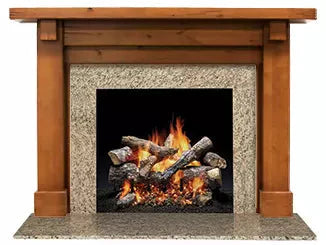 Majestic Design Series Battlefield B 48" Primed MDF Rustic Style Flush Wood Fireplace Mantel With Custom New Gray Stain Color