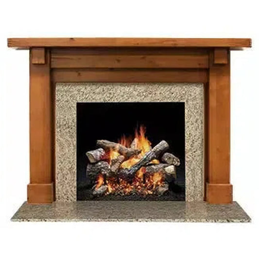 Majestic Design Series Battlefield C 53" Primed MDF Rustic Style Flush Wood Fireplace Mantel With Custom New Gray Stain Color