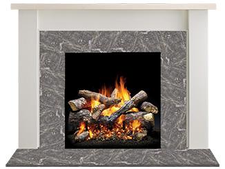 Majestic Design Series Laurel C 53" Primed MDF Transitional Style Flush Wood Fireplace Mantel With Maple Top and Ebony Stain