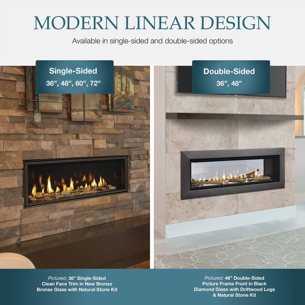 Majestic Echelon II 48" Linear Contemporary Direct Vent Natural Gas Fireplace With IntelliFire Touch Ignition System