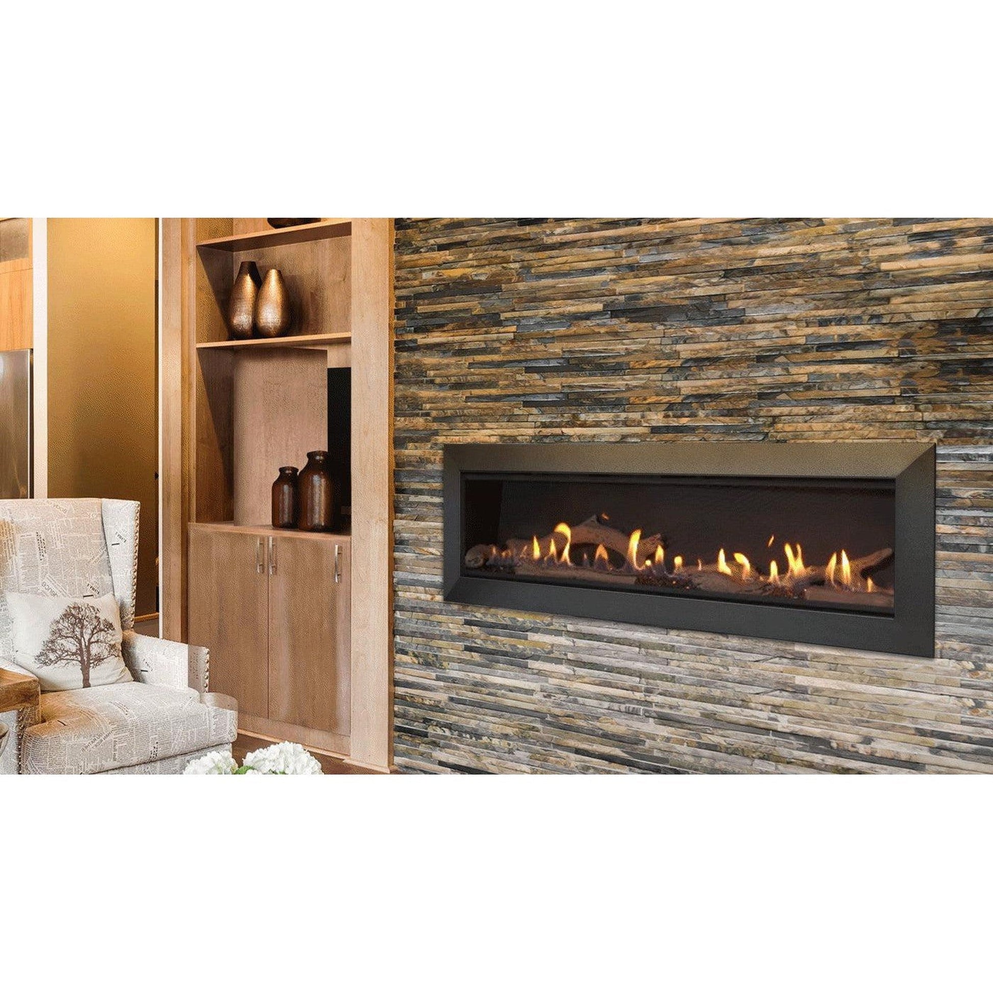 Majestic Echelon II 60" Linear Contemporary Direct Vent Natural Gas Fireplace With IntelliFire Touch Ignition System