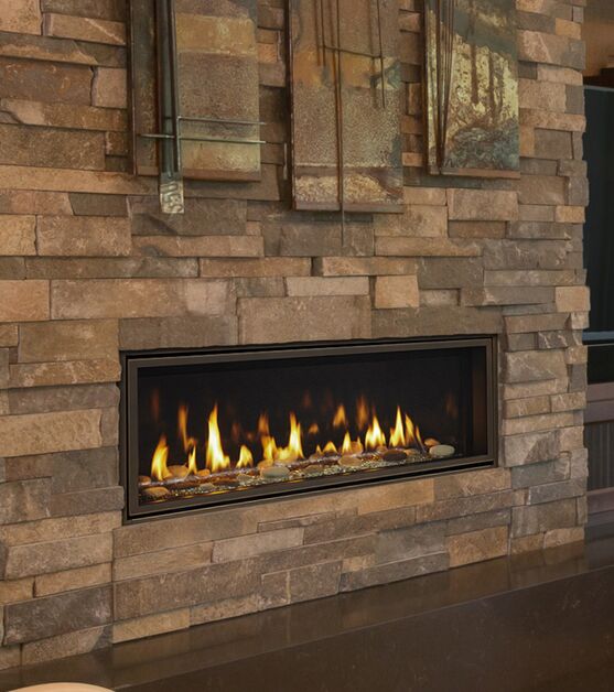 Majestic Echelon II 60" Linear Contemporary Direct Vent Natural Gas Fireplace With IntelliFire Touch Ignition System