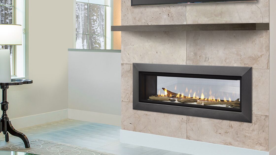 Majestic Echelon II See-Through 48" Linear Contemporary Direct Vent Natural Gas Fireplace With IntelliFire Touch Ignition System